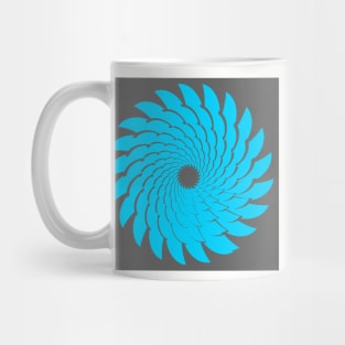 Blue pattern on grey background. Mug